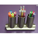 Plumier Inox Bamboo Plum - Pot à Crayons Design et Fonctionnel pour Organiser Stylos et Crayons