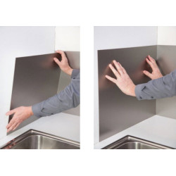 Crédence en Inox Brossé Sur Mesure - Protection Murale Durable et Design pour Votre Cuisine